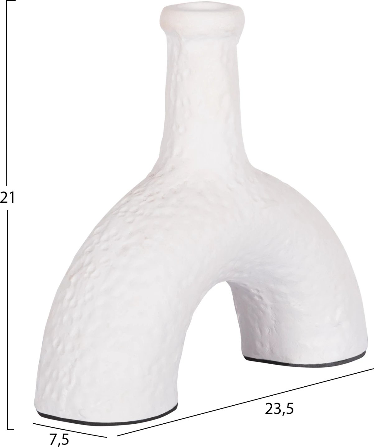 Vazo dekorative CLAYVON FH4403 terrakota, ngjyrë e bardhë, 23.5x7.5x21 cm.