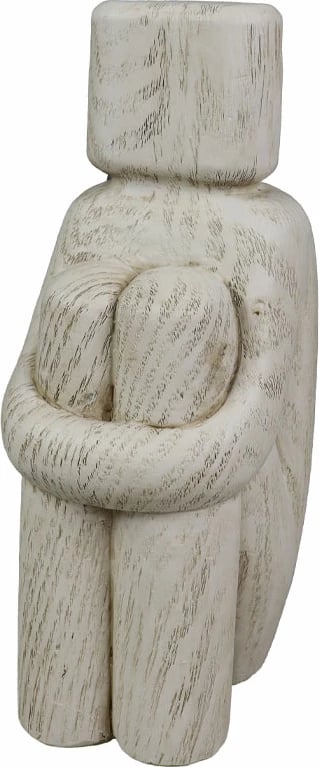 Dekor Seduto.I trup abstrakt, polirezine, bezhë, 9.5x7.5x20cm