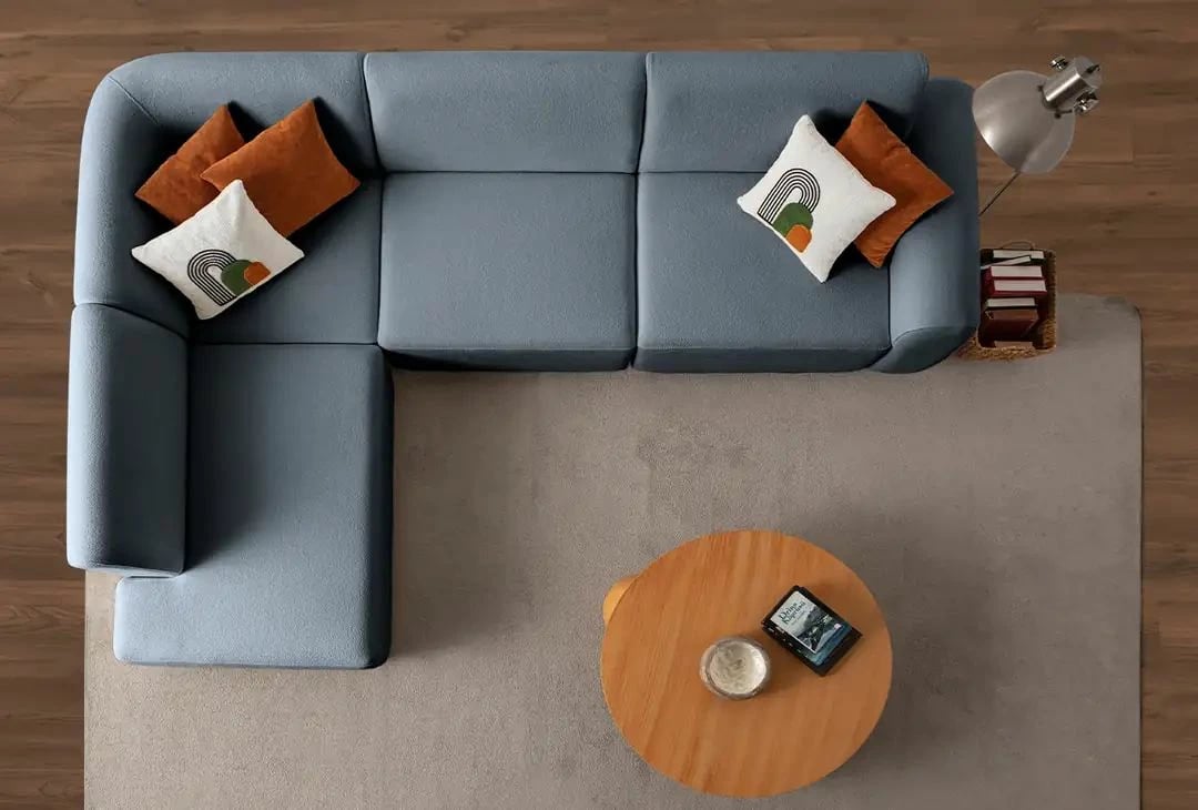 Këndore S-Loft majtas, ngjyrë kaltër, Atelier del Sofa