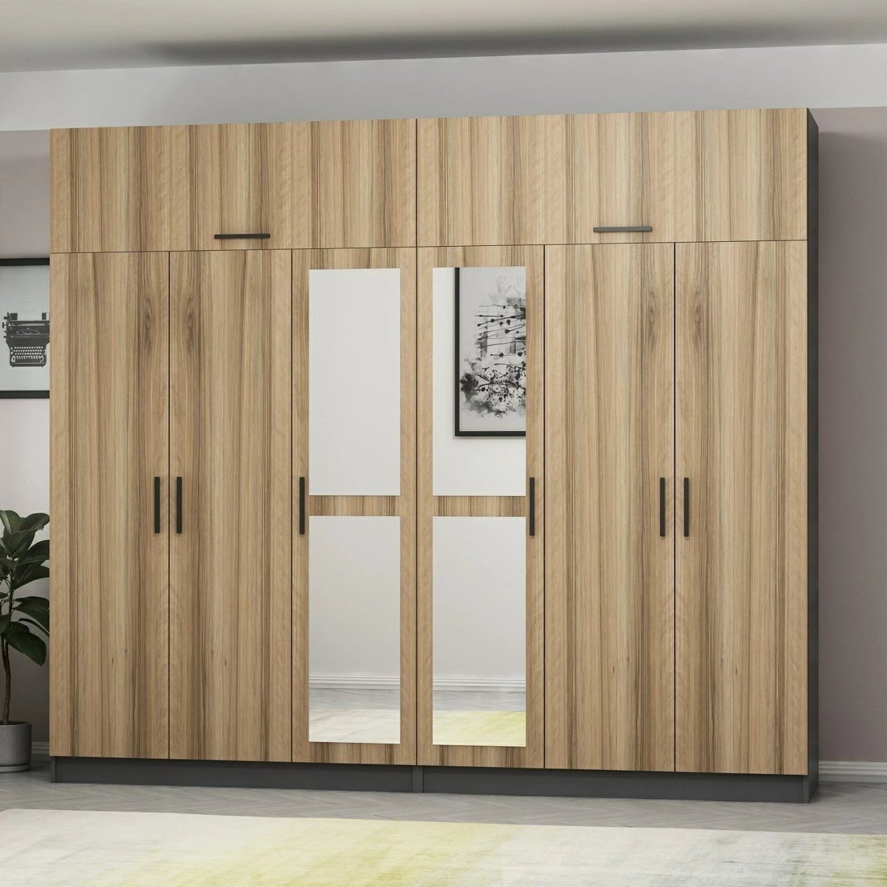 Dollap garderobe Skye Decor, ngjyrë dore, Kale - 5307