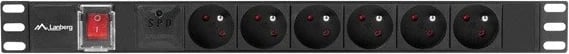Shirit fuqie Lanberg PDU Rack 19" (1U, 16A, 6X 230V PL, 2m)