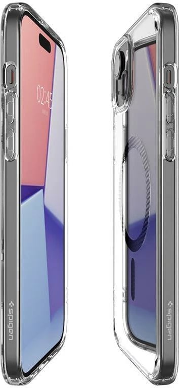 Mbështjellës Spigen Ultra Hybrid MagSafe për iPhone 15 Plus, Transparent/Gri (carbon)