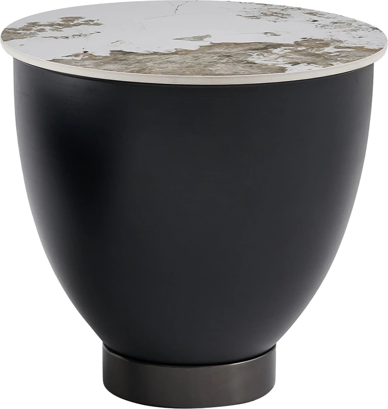 Tavolinë kafeje ERIDANO, metal i zi, gur i sinterizuar Pandora, CD18310.02, Ø48x45cm