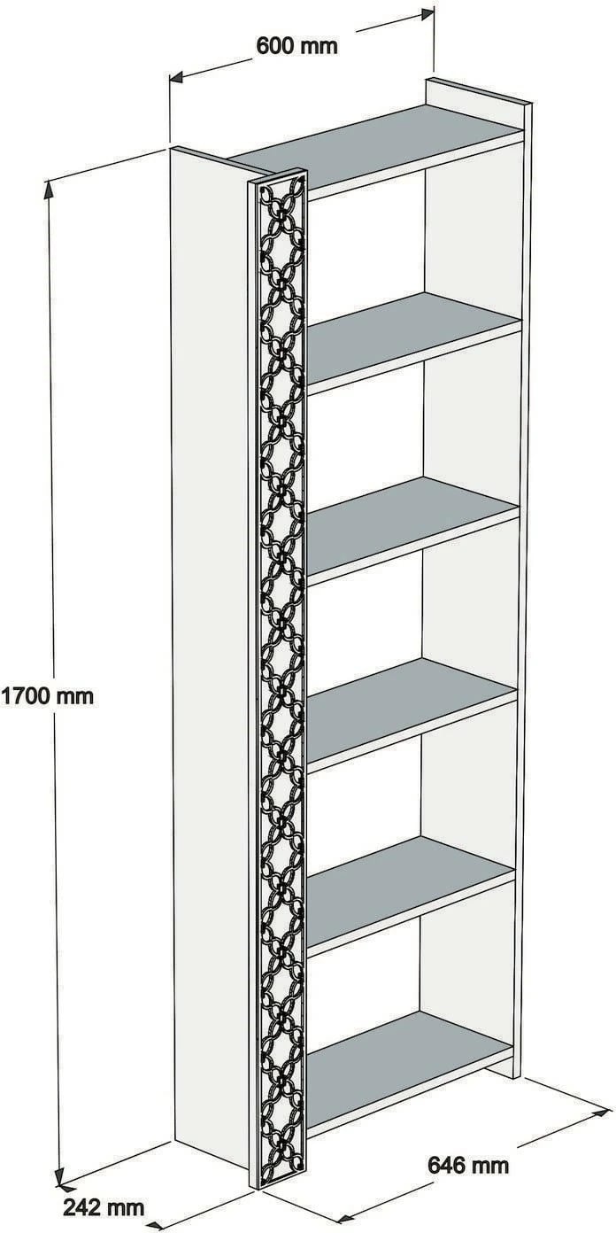 Raft librash Hanah Home, City, ngjyrë arre