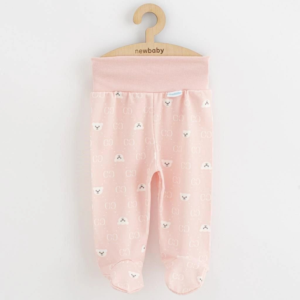 pantallona me këmbë bebe, New Baby Classic II, 100% pambuk, madhësia 62 (3-6m), për vajza, OEKO-TEX, rozë, set 3 copë