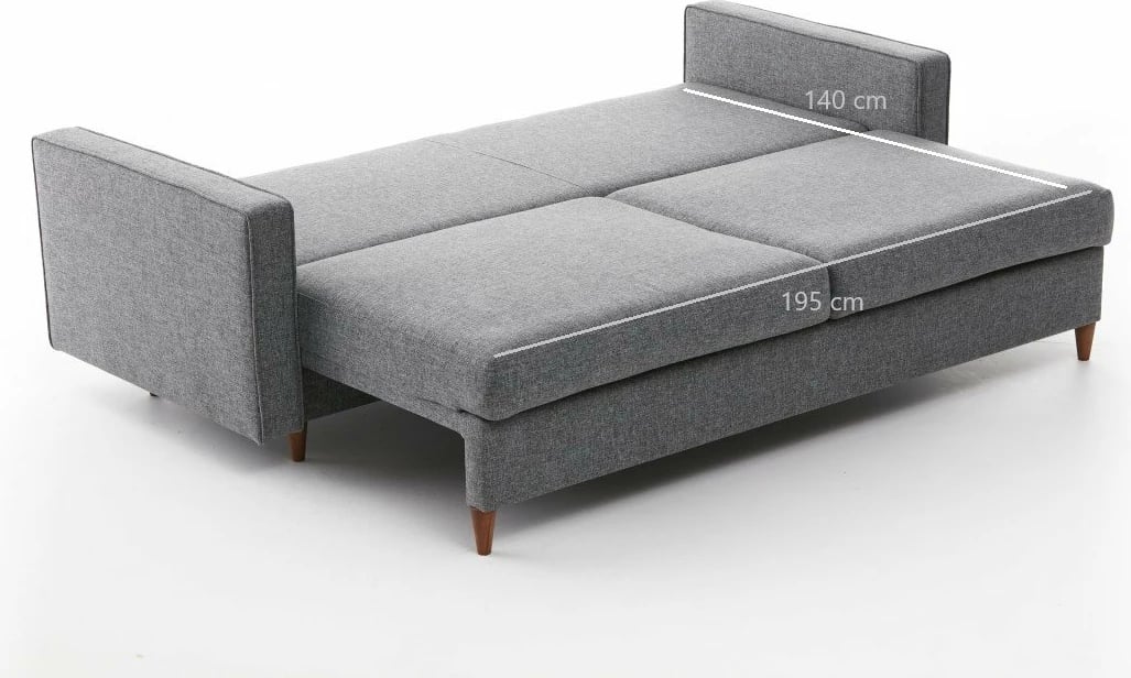 Divan-krevat treshe, ngjyrë gri, Atelier del Sofa, Eva