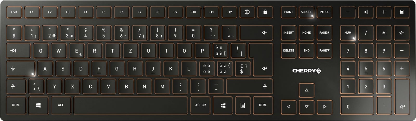 Tastierë dhe maus Cherry DW 9100 SLIM, Wireless, RF Wireless + Bluetooth, QWERTZ, Ngjyrë e zezë