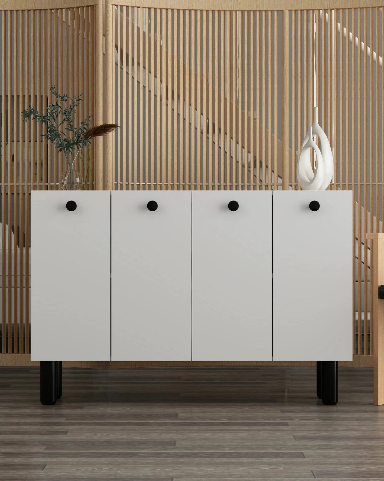 Konsol Skye Decor Ilay Bohem, e bardhë, e zezë