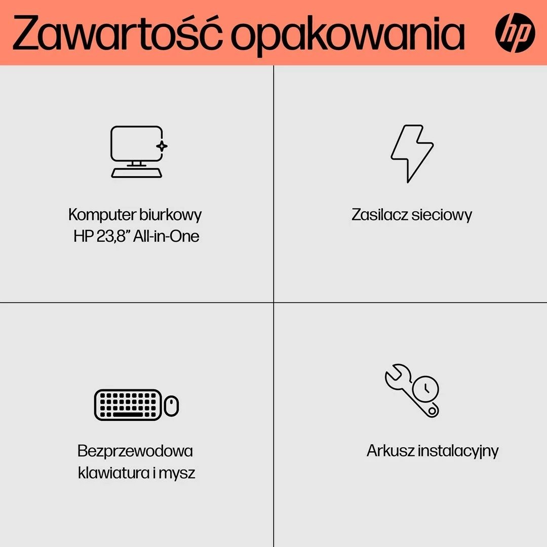Kompjuter HP AiO 24-cr0312nw, Ryzen 5 7520, 23.8" FHD, 16GB RAM, 512GB SSD, Bardhë