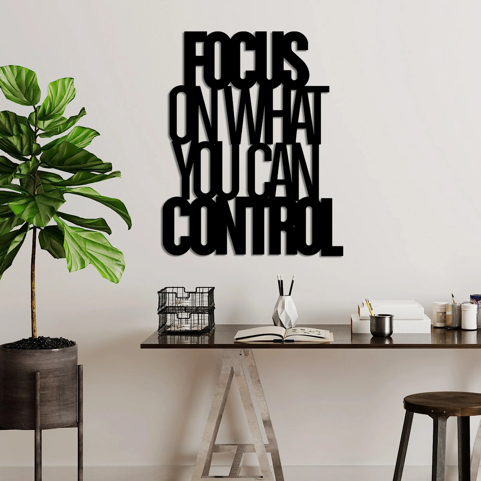 Aksesor dekorativ metalik për mur, Wallity, Focus Control