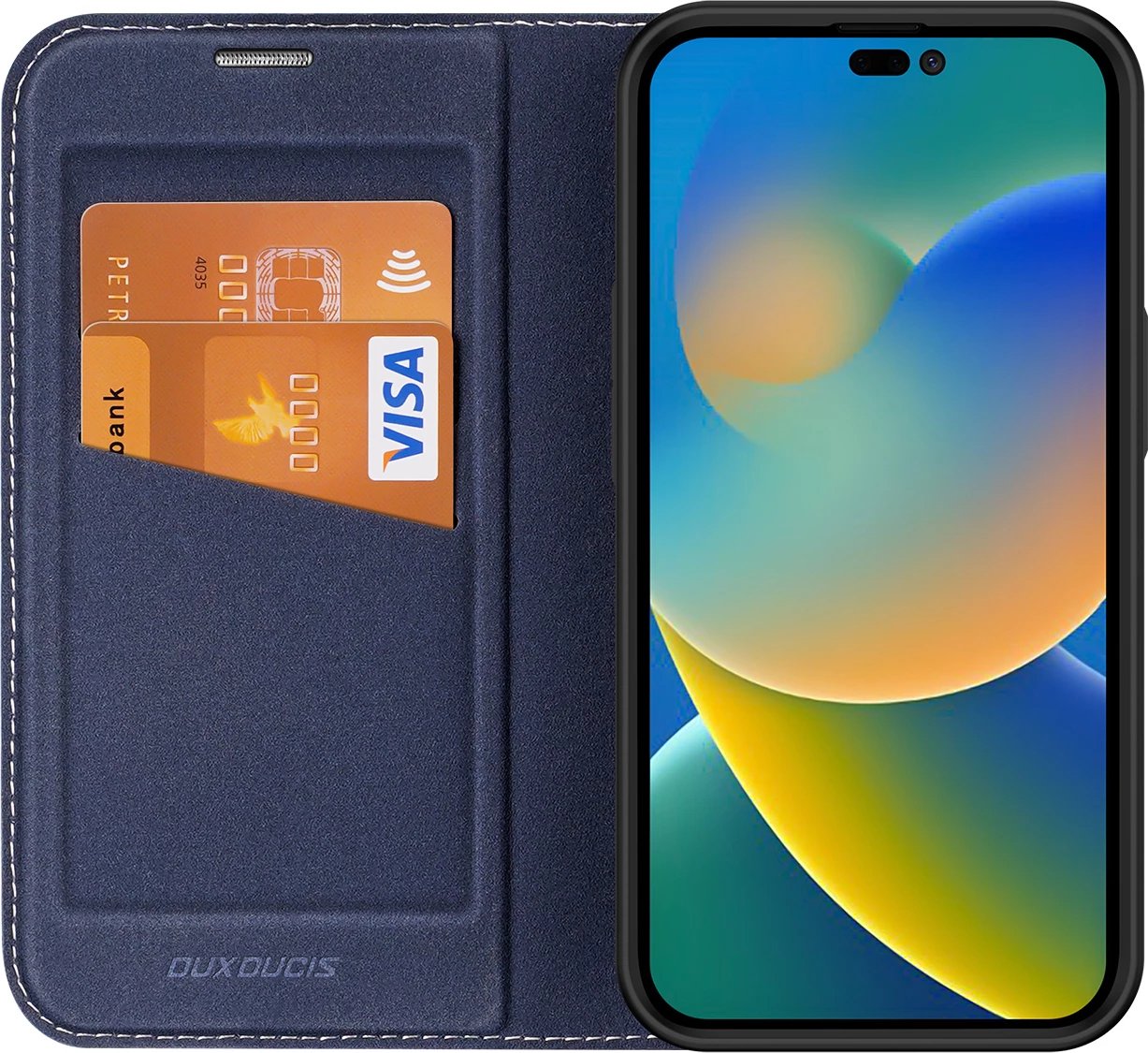 Mbështjellës Dux Ducis Skin X2 për iPhone 14 Pro Max, me kapak magnetik, Blu