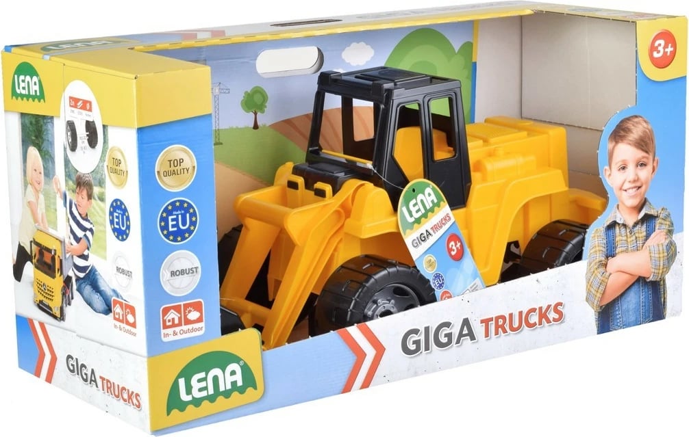 Lodër ngarkues Lena GIGA TRUCKS, plastikë, zi/verdhë