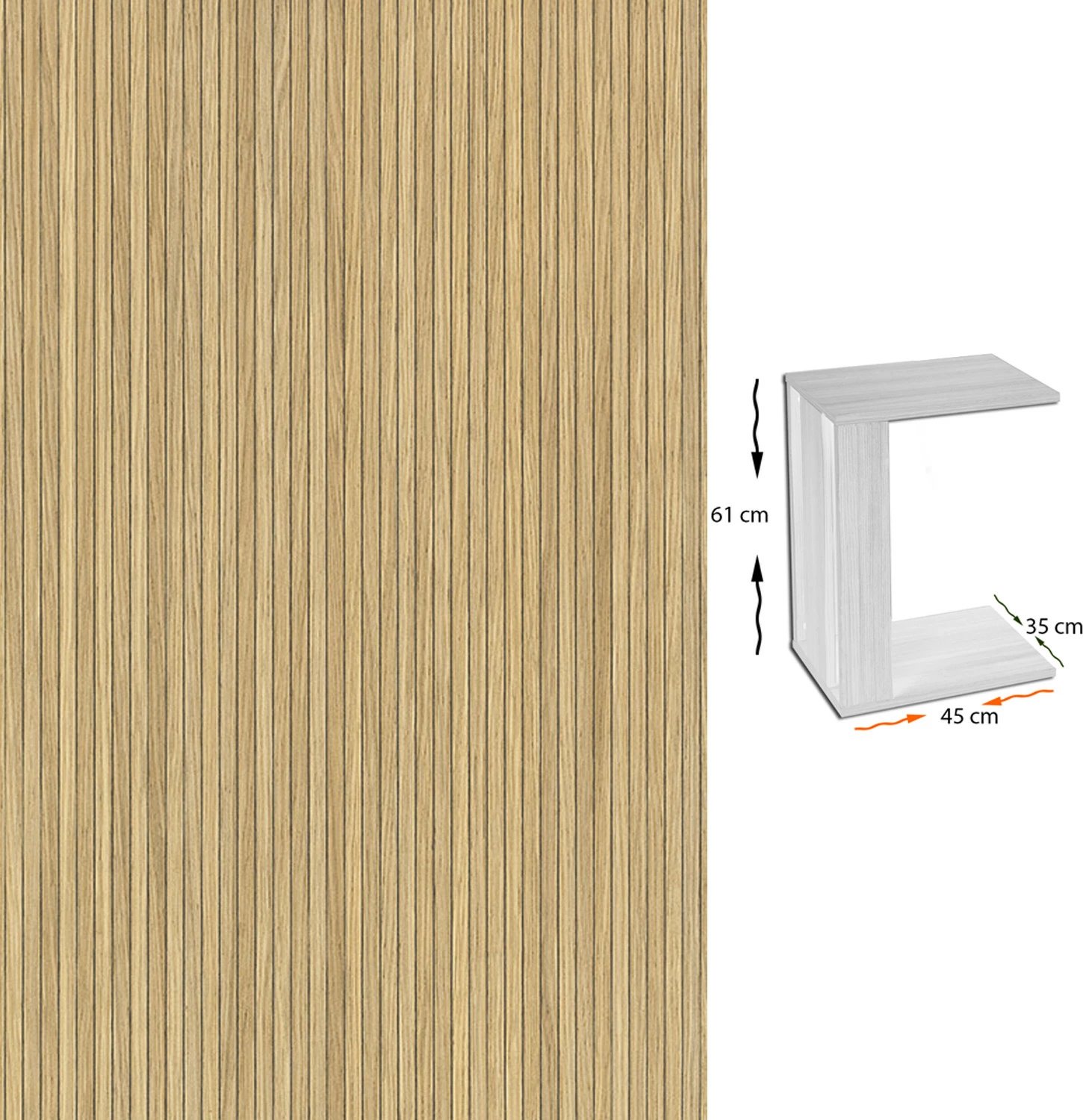 Tavolinë anësore Hanah Home, një copë, bambu, ngjyrë arre