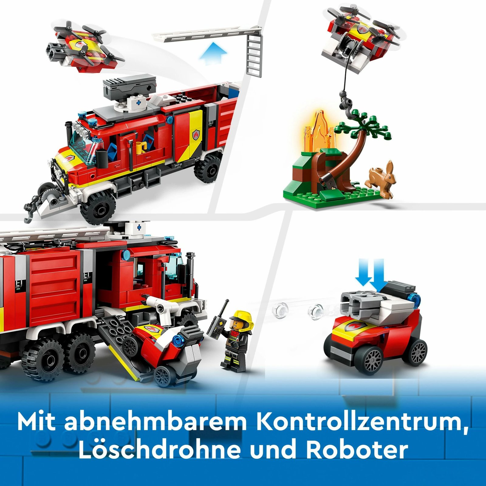 Set ndërtimi LEGO City Fire Command Unit, 502 pjesë, plastikë, shumëngjyrëshe