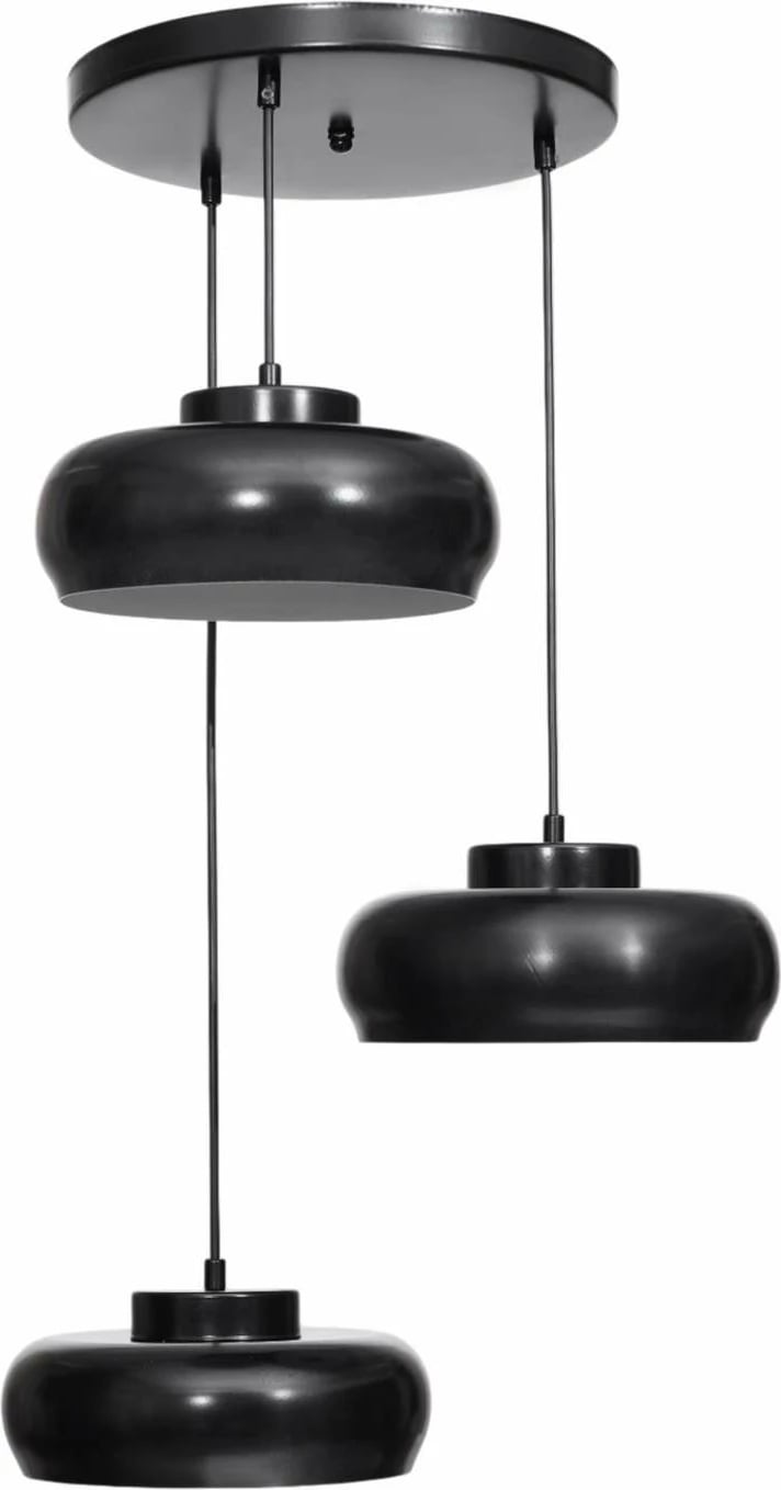 Llambë tavani Opviq, 9026-3, metal i zi, 3 copë