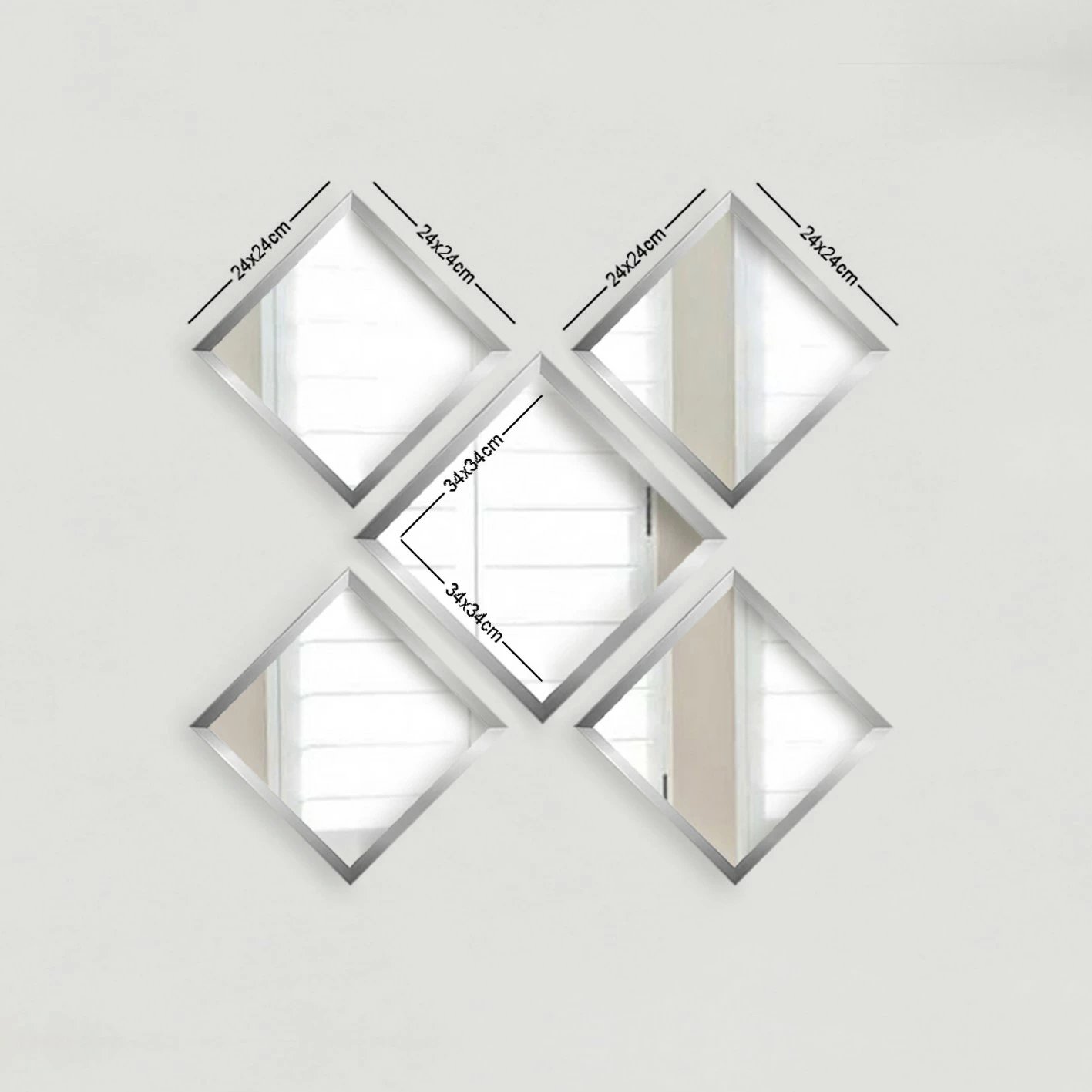 Set pasqyrash dekorative (5 copë), Wallity, SETAYNA_049