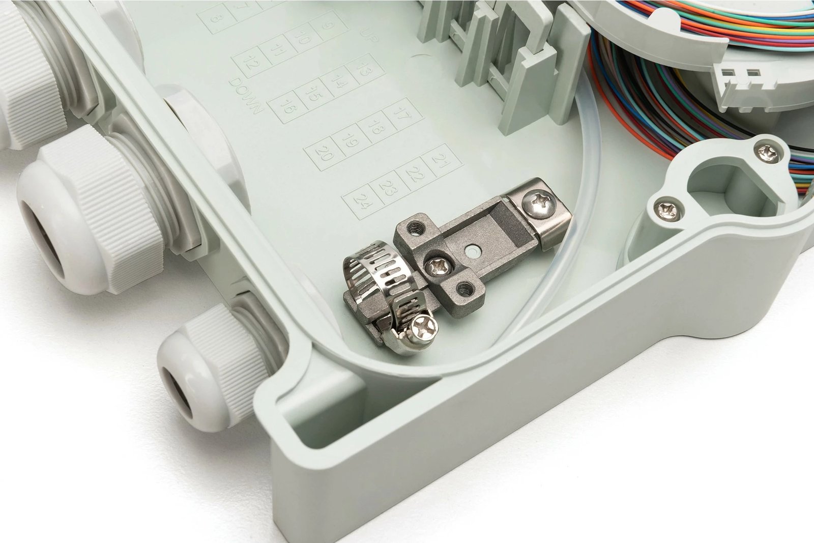 Kuti shpërndarëse fibër optike Digitus, 12 fibra, LC/PC, e bardhë, ABS