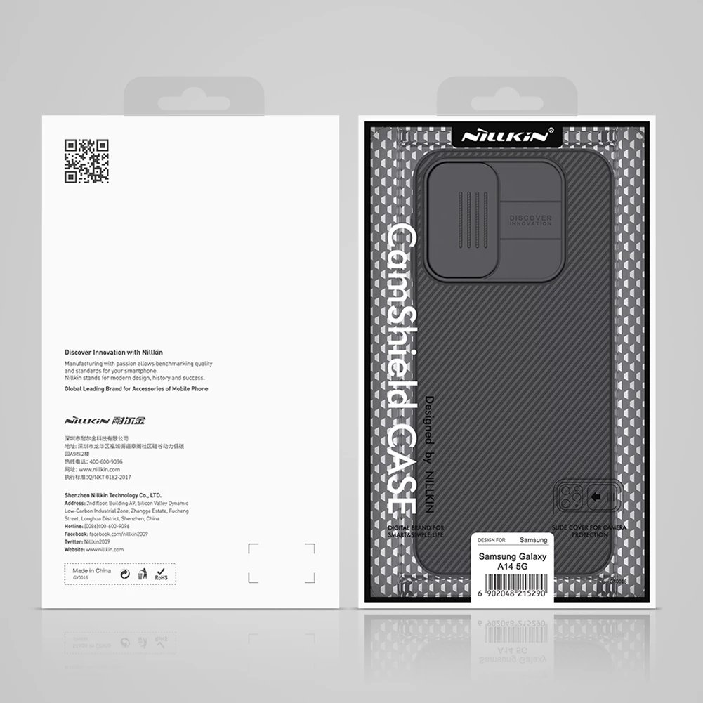 Mbështjellës Nillkin CamShield Case për Samsung Galaxy A14 5G / Galaxy A14, me kapak kamere, Kaltër