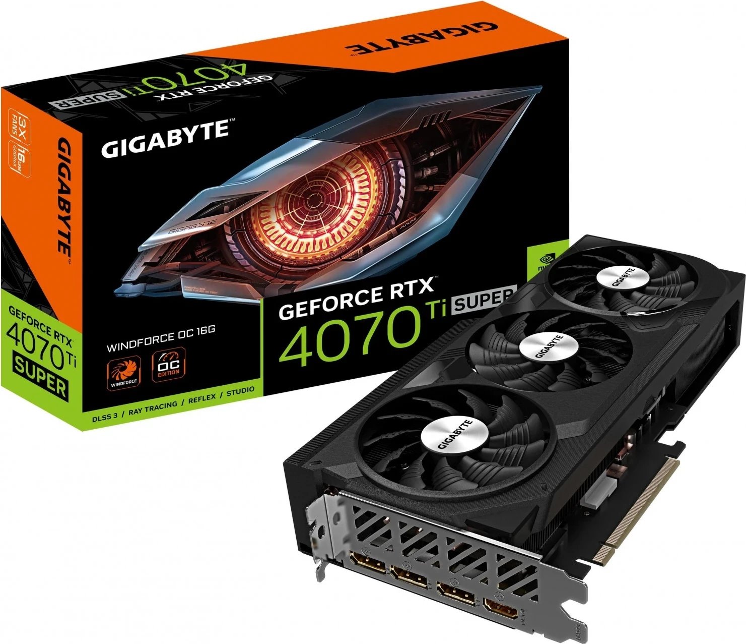 Kartë Grafike Gigabyte GeForce RTX 4070 Ti SUPER WINDFORCE OC, 16GB GDDR6X, DLSS 3
