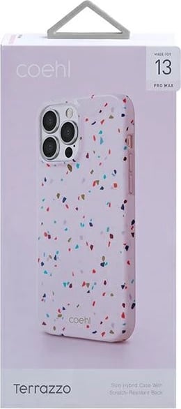 Mbështjellës UNIQ Coehl Terrazzo për iPhone 13 Pro Max, rozë