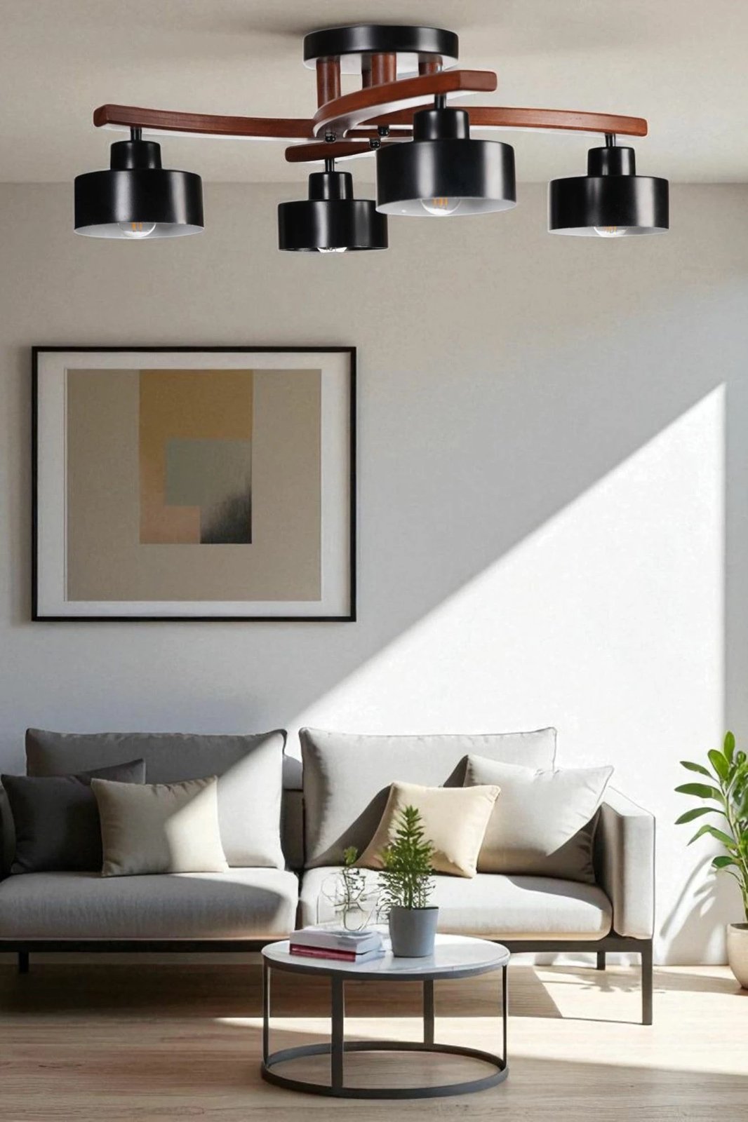 Llambadar Opviq, ngjyrë e zezë dhe arre, 9002-8