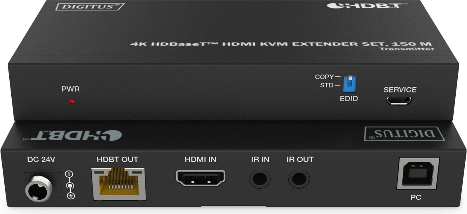 HDMI KVM Extender Digitus 4K HDBaseT, set transmetues & pranues, 150m, 3840x2160, i zi
