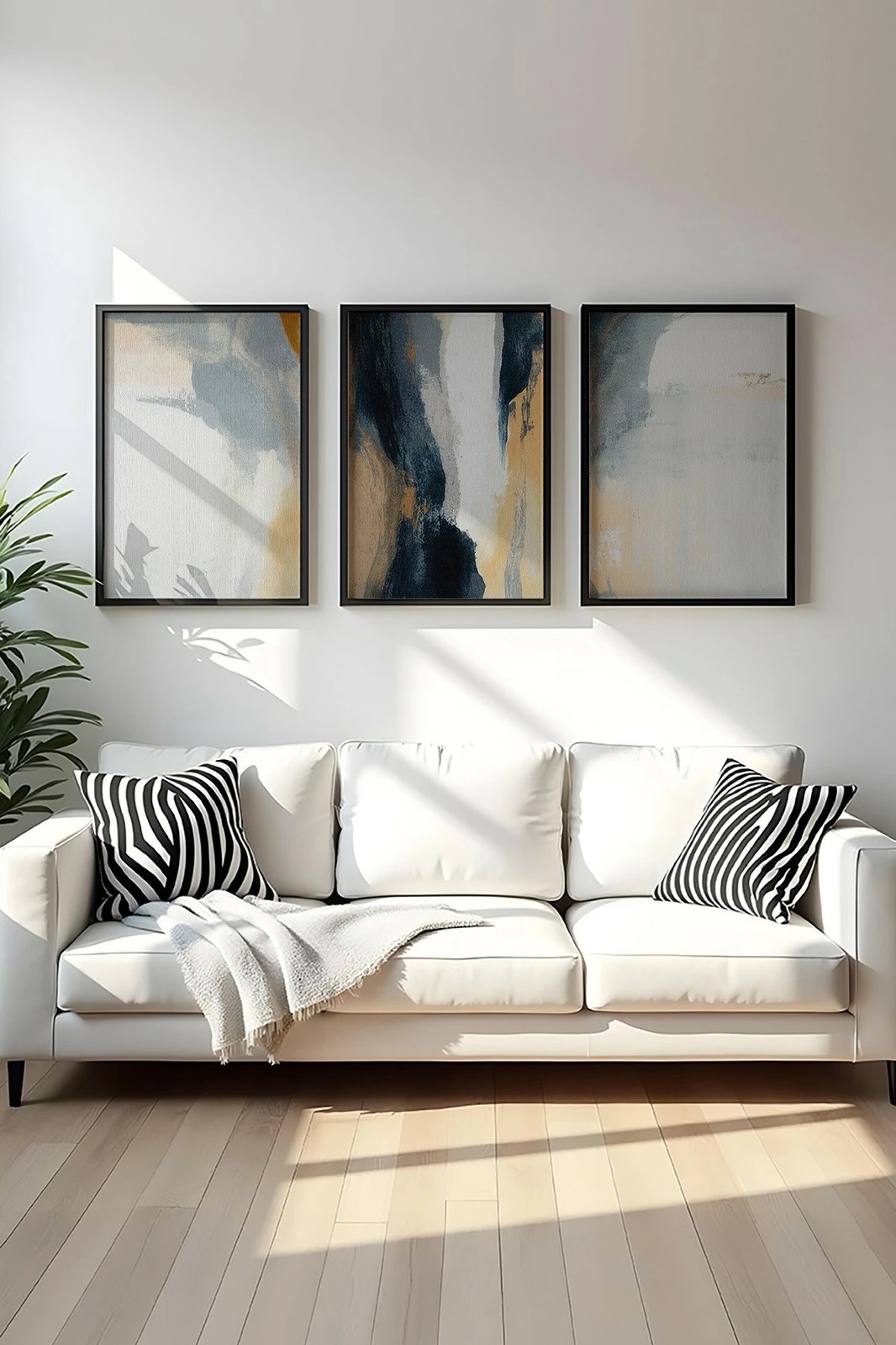 Pikturë dekorative me kornizë MDF (3 copë), Wallity, Huhu484S, 50x70cm