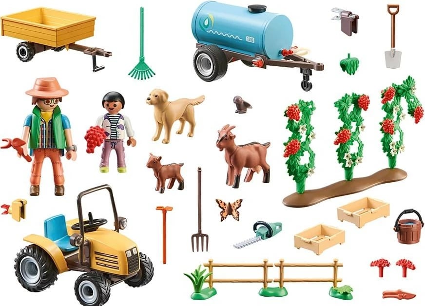 Set figurina Playmobil Country 71442, traktor me rimorkio dhe tank uji, 117 pjesë