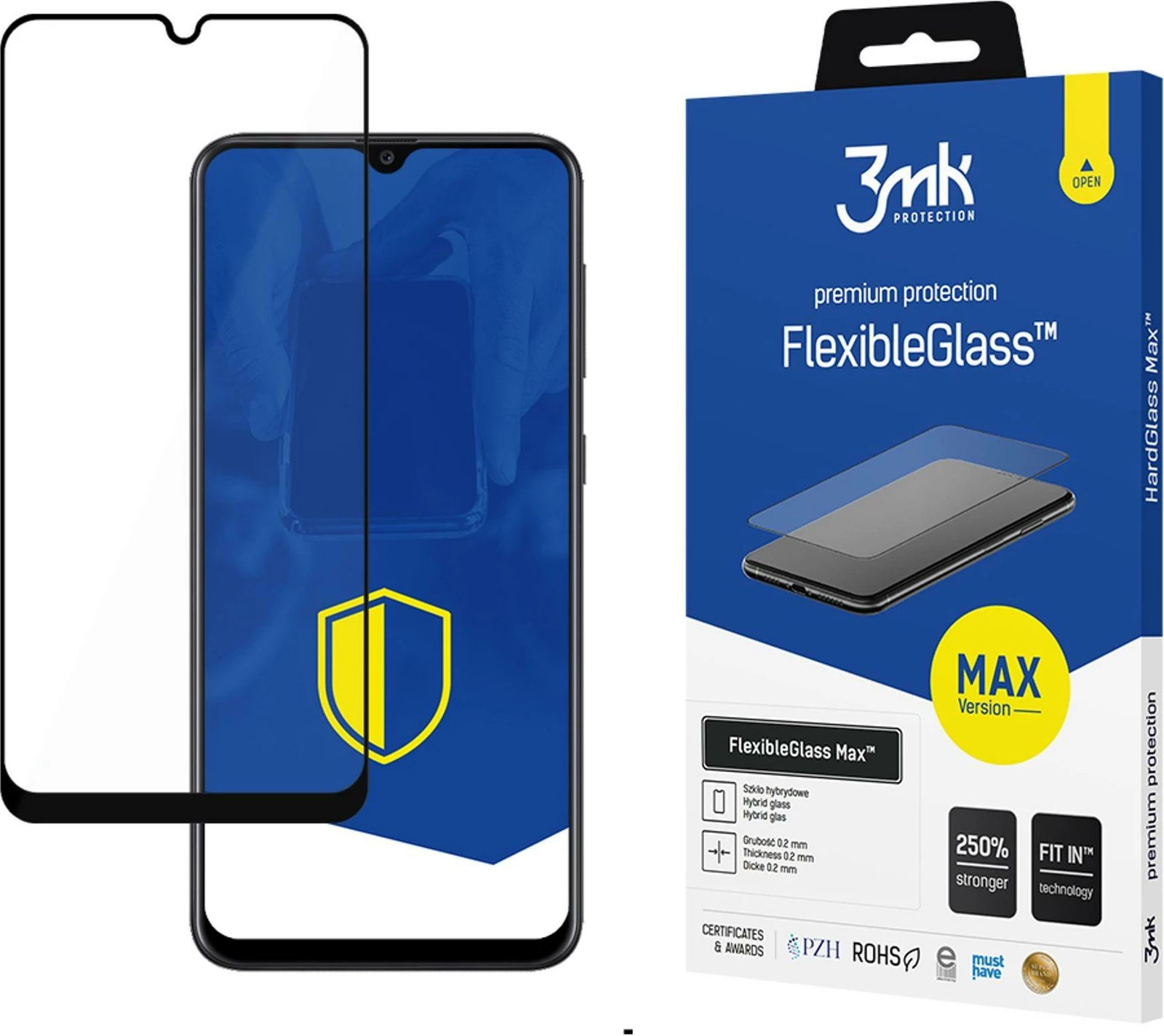 Xham hibrid mbrojtës 3mk FlexibleGlass Max për Samsung Galaxy A50
