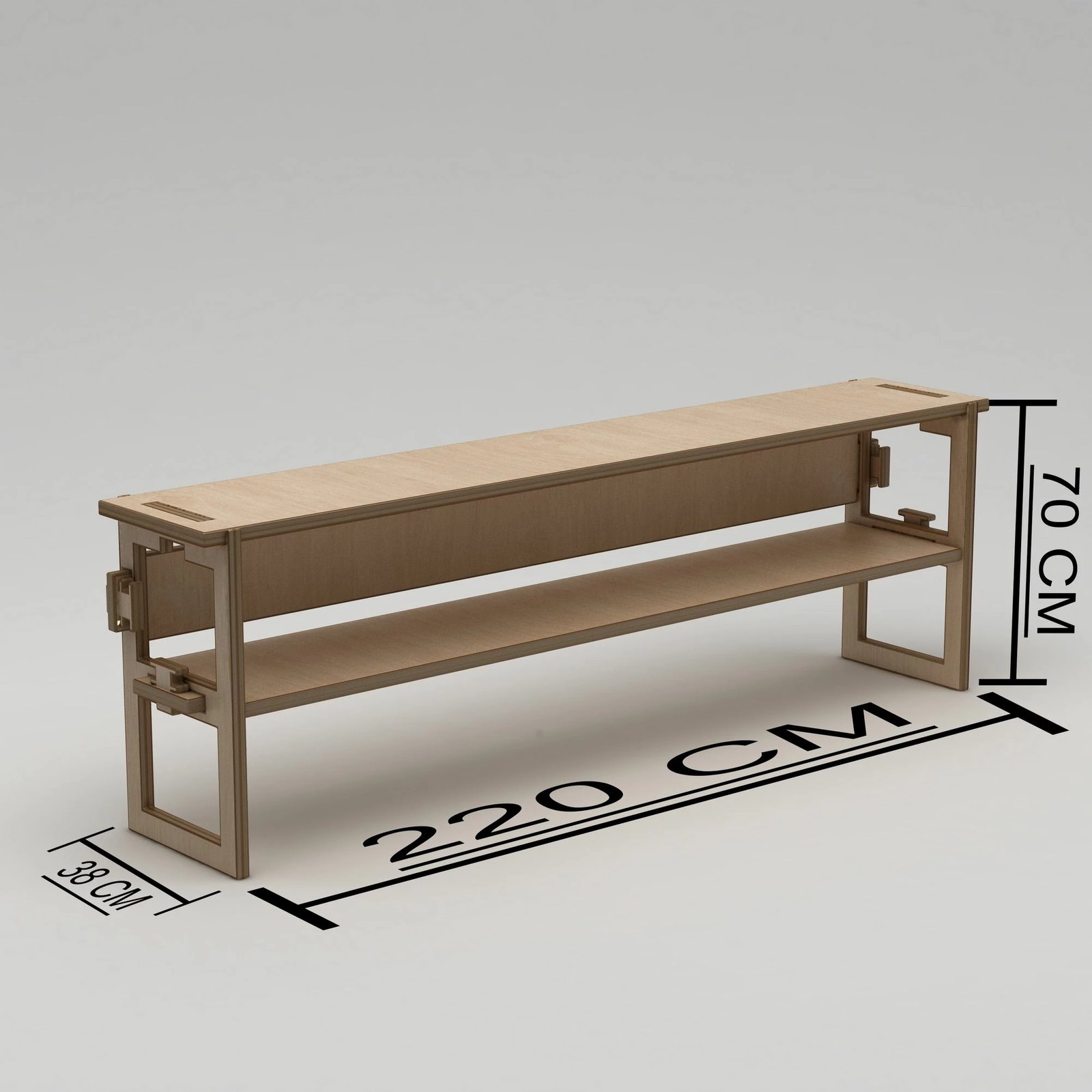 Komodë TV Skye Decor, Linea, dru natyral