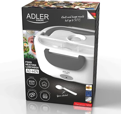 Kuti dreke elektrike, Adler, AD 4474, 1L, 50W max, me 2 ndarje dhe lugë, gri