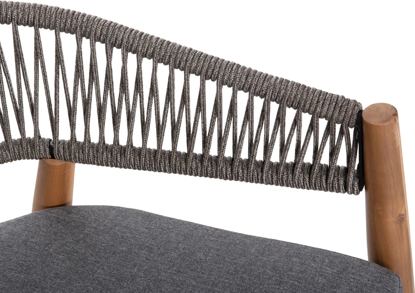 Tavolinë me karrige për terasë 9 copë NAVANT FH21066.01, dru akacie, litar gri