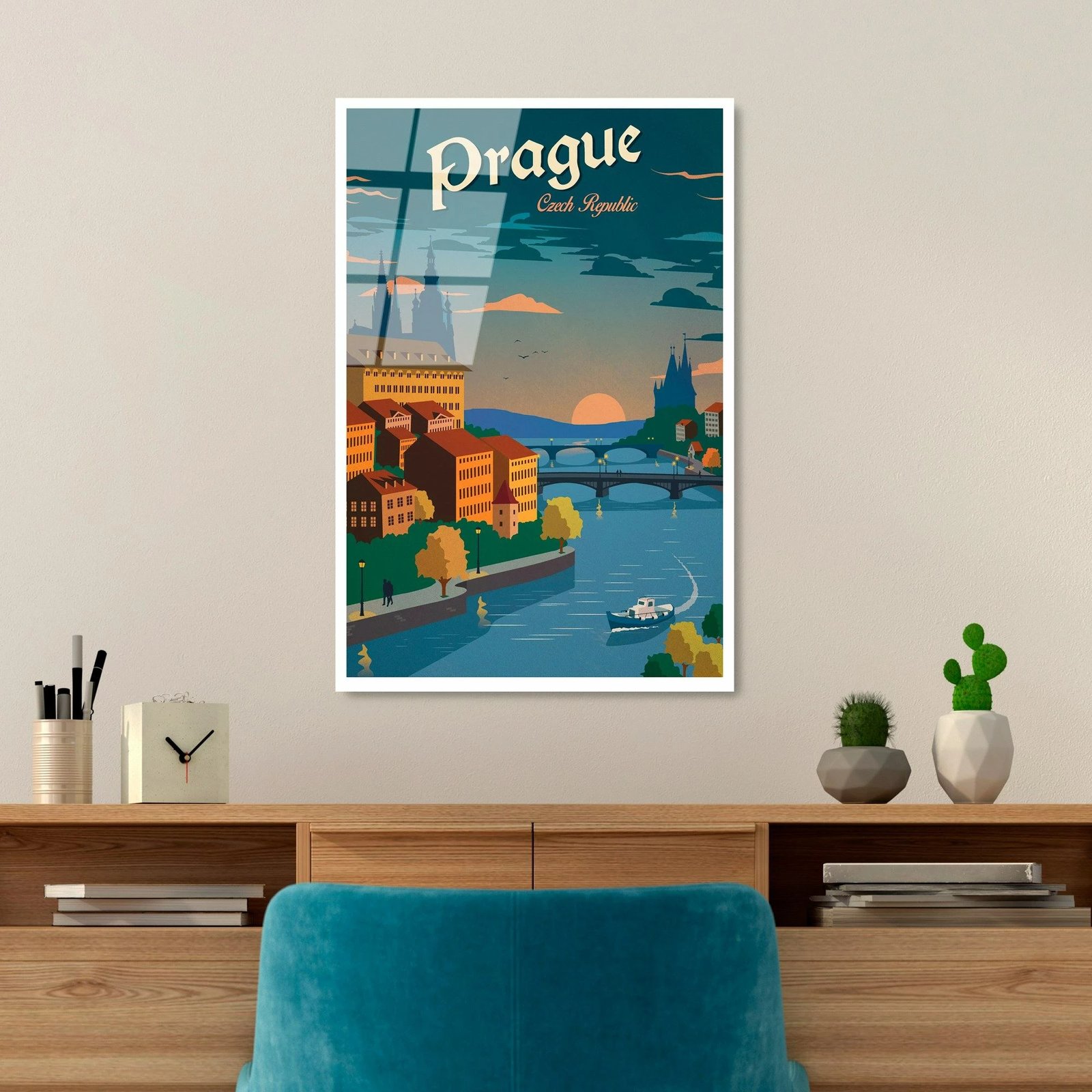 Pikturë dekorative prej xhami të temperuar, shumëngjyrëshe, Wallity UV-997, 30x45cm