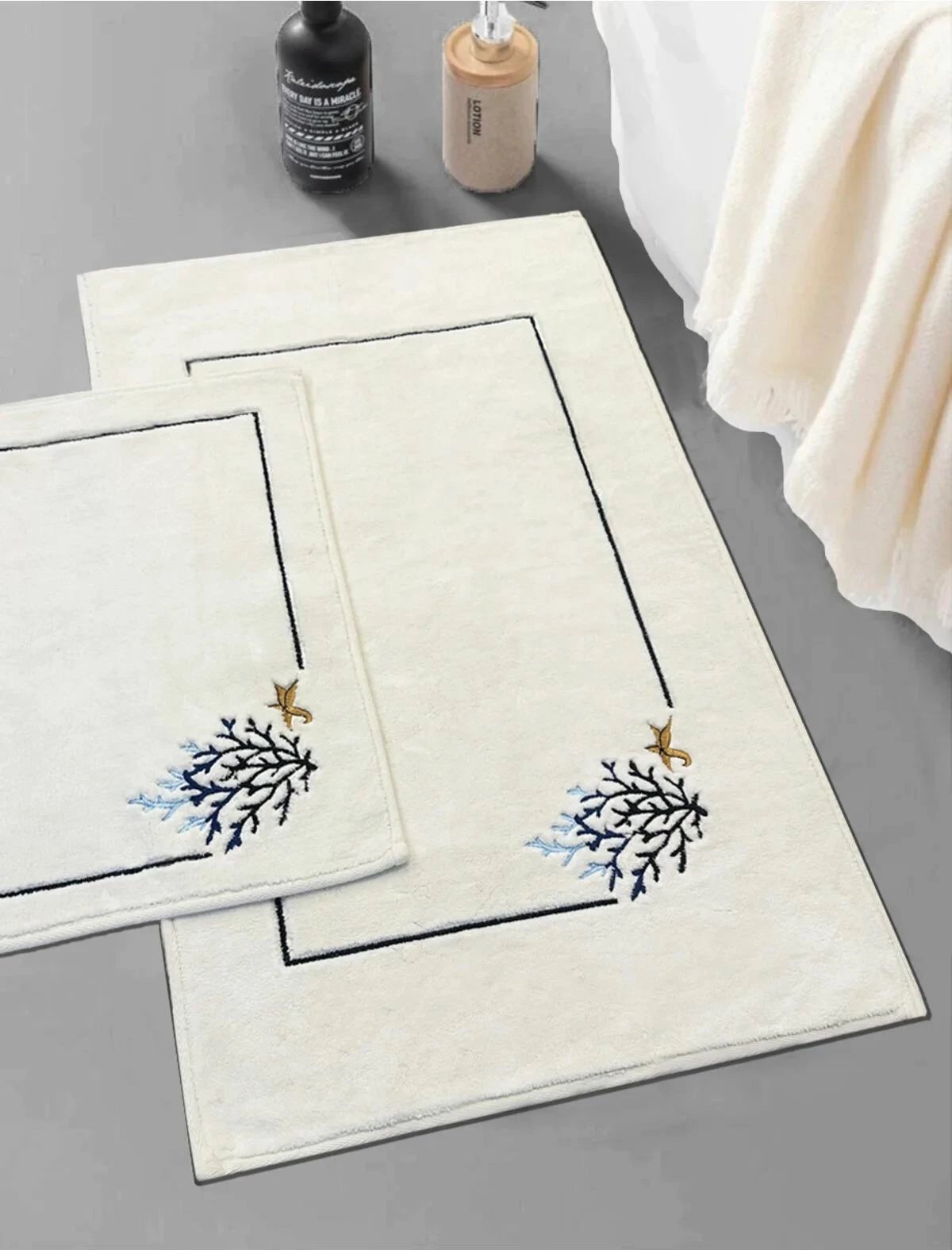 Set tapetash për banjo, 2 copë, ngjyrë ecru, Mijolnir, Sea Weed