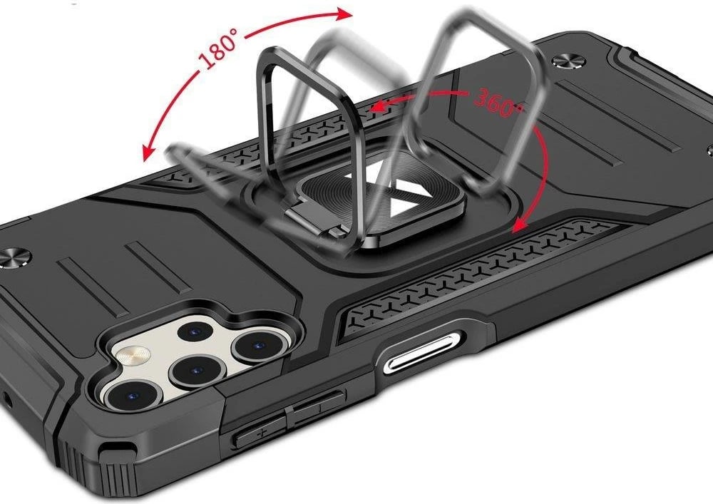 Mbështjellës Wozinsky Ring Armor për Samsung Galaxy A73, me mbajtëse unazë dhe magnetike, Kaltër