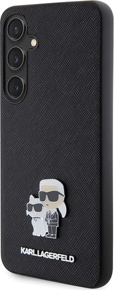 Mbështjellës Karl Lagerfeld Saffiano Karl&Choupette Pin për Samsung Galaxy S24+ S926, i zi