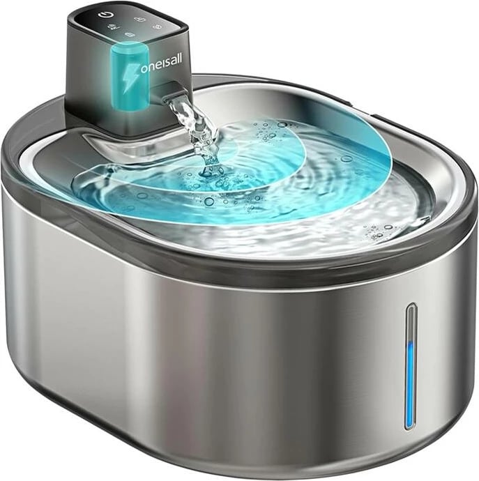 Burim uji wireless për kafshë Oneisall PTM-643, 4L, çelik inox Burim uji wireless për kafshë Oneisall PTM-643, 4L, çelik inox