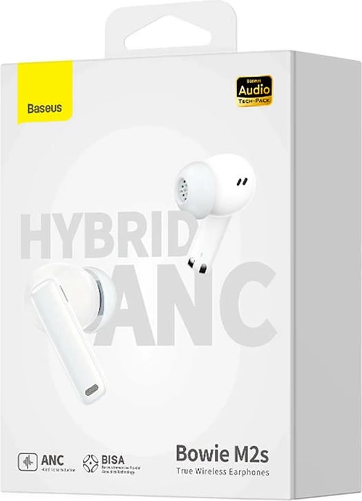 Kufje TWS Baseus Bowie M2s, in-ear, ANC, Bluetooth 5.3, Bardhë Kufje TWS Baseus Bowie M2s, in-ear, ANC, Bluetooth 5.3, Bardhë