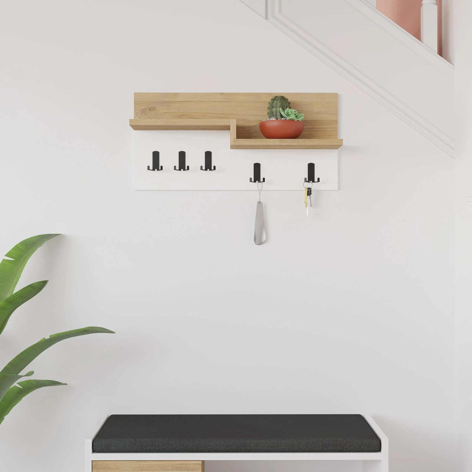 Varëse palltosh Skye Decor, Harmon, ngjyrë lis dhe e bardhë