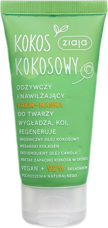 Krem-maska për fytyrë për femra Ziaja Coconut Nourishing and Moisturizing, 50ml