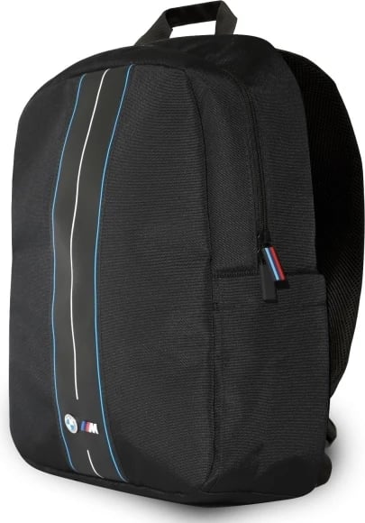 Çantë shpine BMW BMBP15COMPVSKL për laptop 16", najlon, vija blu, e zezë