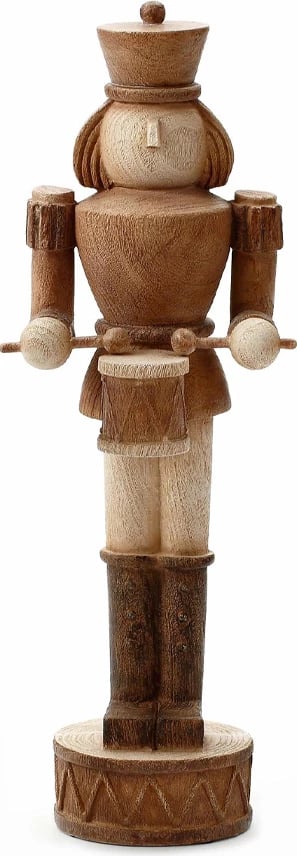 Dekor për Krishtlindje, arrthyes prej polirezine, ngjyrë kafe-bezhë, 13x11x37cm