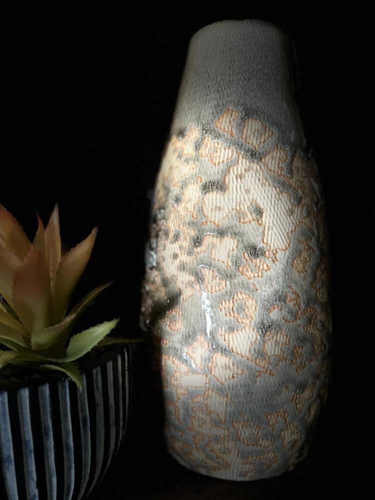 Vazo qeramike, ngjyrë mente, 15x15x40cm