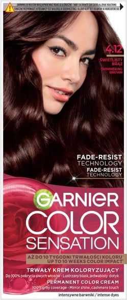 Krem ngjyrosës për flokë Garnier Color Sensation për femra 4.12 Bronz i Shkëlqyeshëm, 1 copë