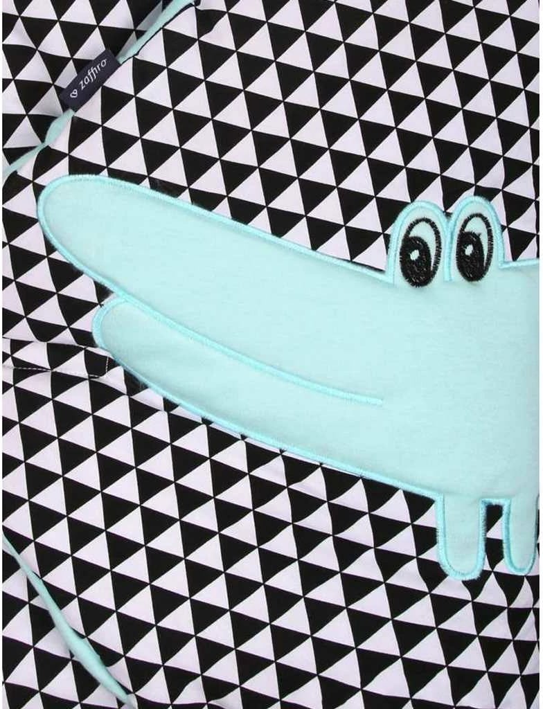 Set shtroje krevat bebi, WOMAR, Crocodile, 100x135 cm, e zezë, set 6 copë