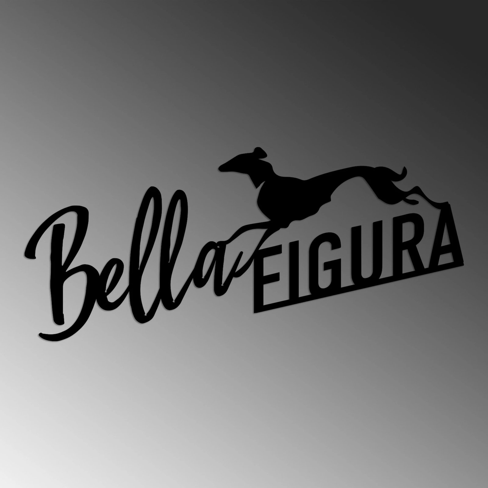 Aksesor dekorativ metalik për mur, Wallity Bella Figura 3, ngjyrë e zezë, 60x27cm