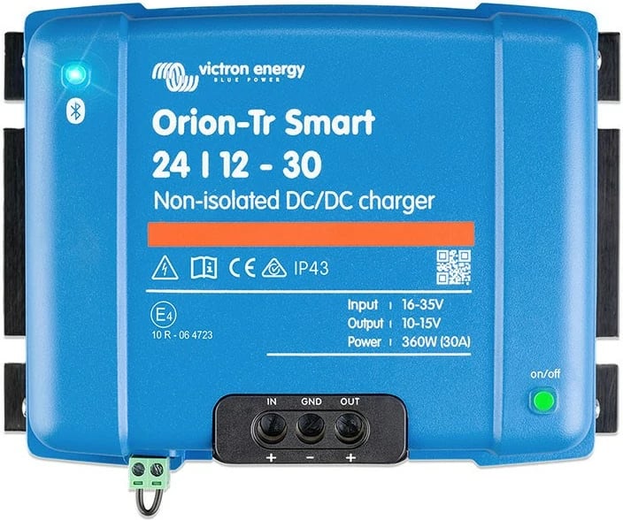 Karikues DC-DC Orion-Tr Smart 24/12-30A, jo i izoluar, Blu