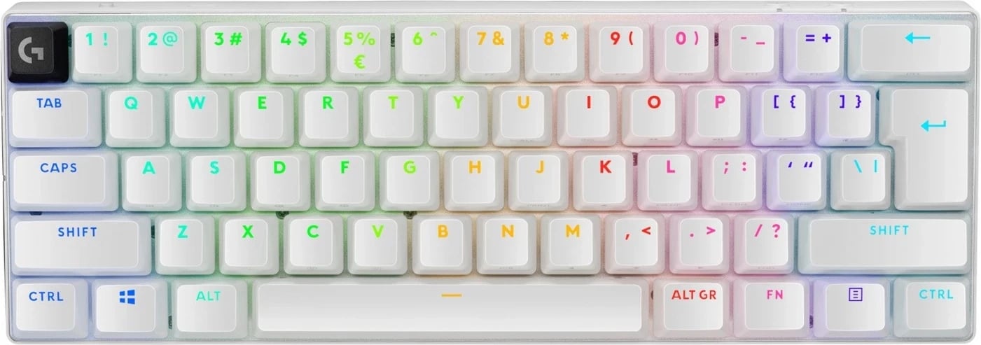 Tastierë Logitech G Pro X 60 Lightspeed, RGB, e bardhë