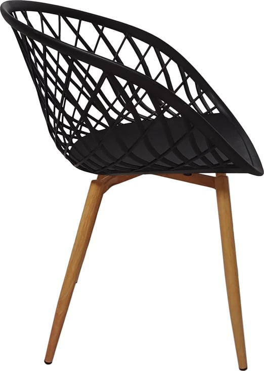 Tavolinë me karrige Ezra-Natali, ngjyrë natyrale e zezë, 80x80x76cm