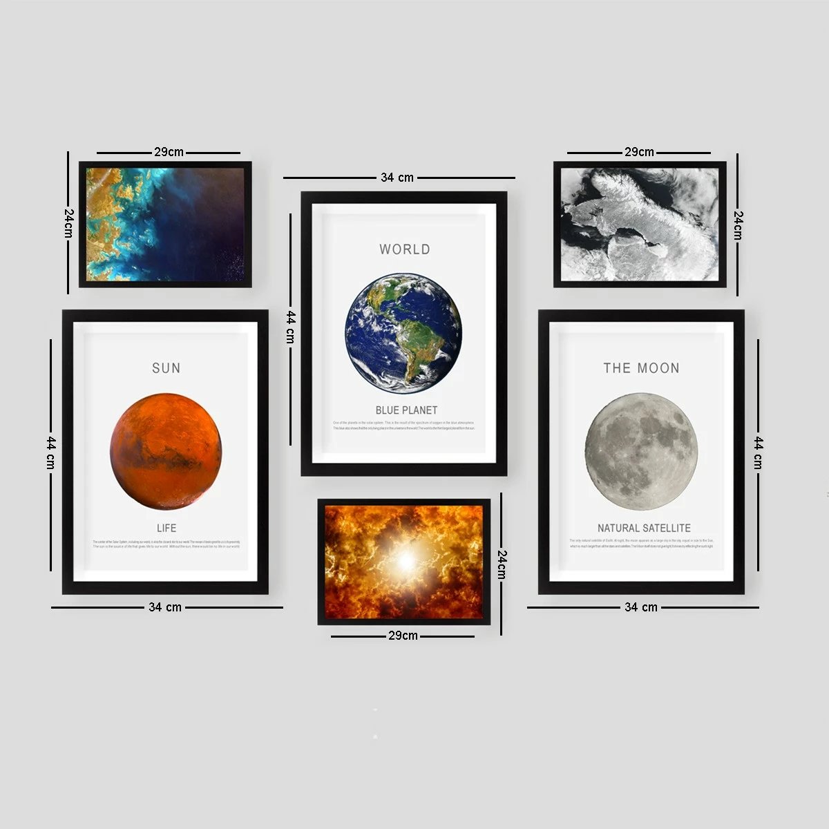 Set pikturash dekorative MDF, shumëngjyrëshe, 6 copë, Wallity, SET_090